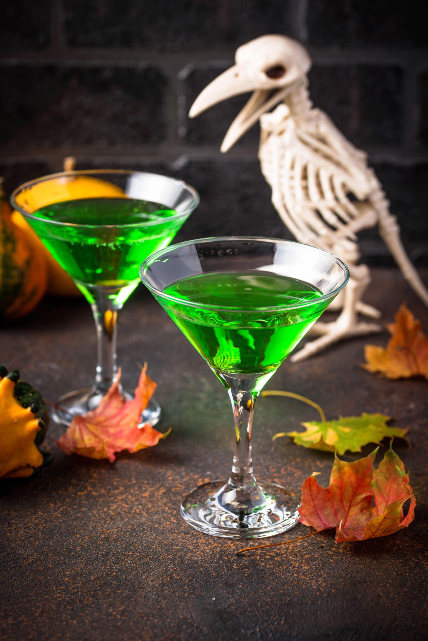 Green Halloween gin cocktails from the best bar hire Colchester can offer